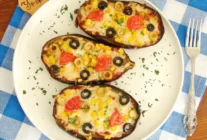 Patlican pizza resimli yemek tarifi(11)