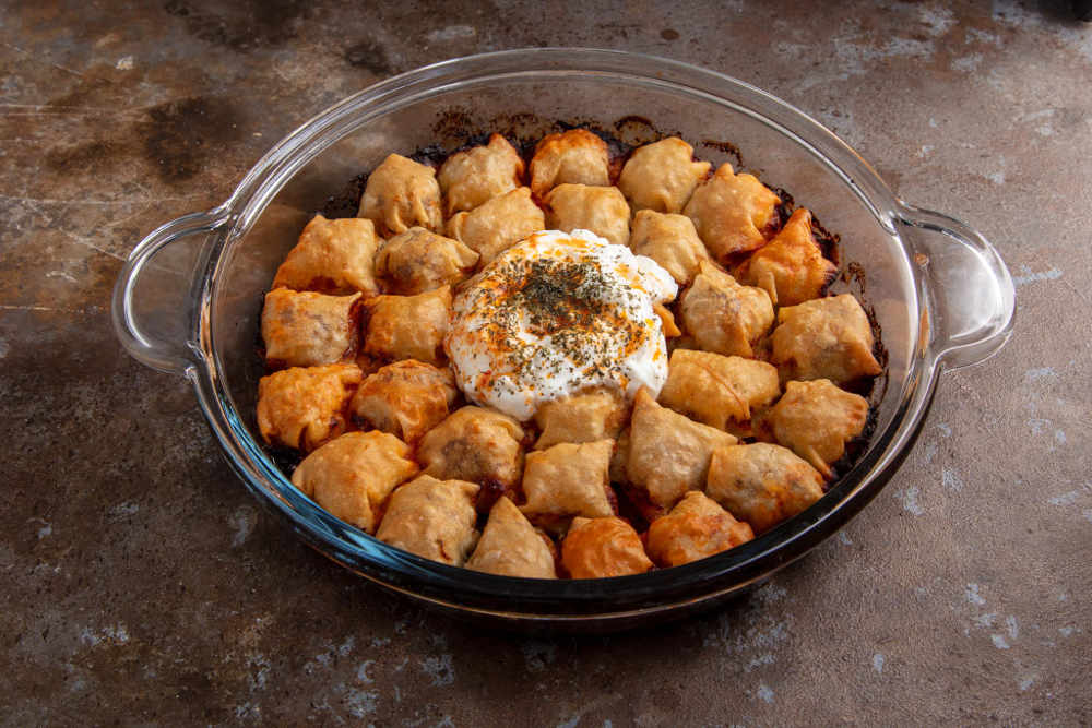 Yufkada kofte manti t